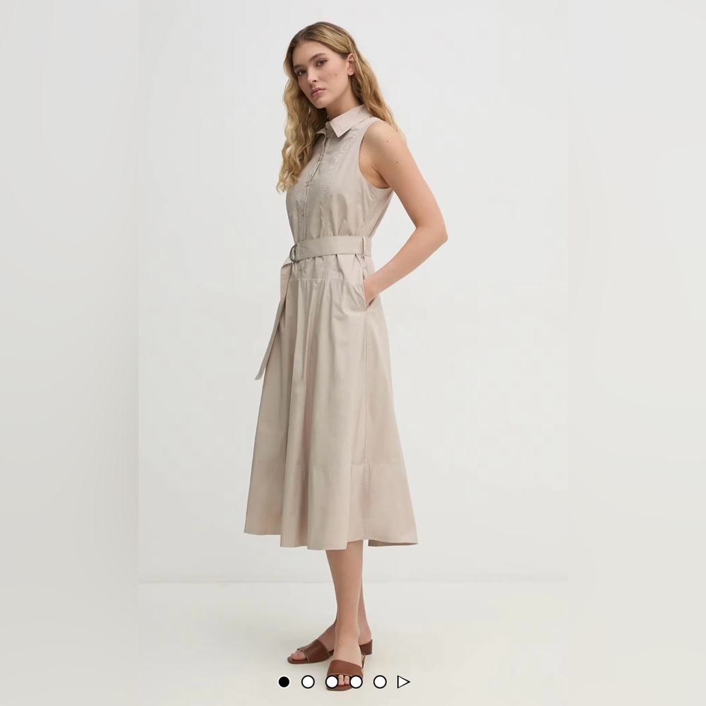 NWT DKNY Sleeveless cotton poplin Midi Dress